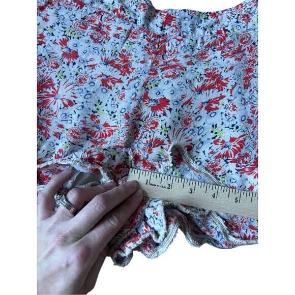 Free People Floral Scalloped Hem Shorts Size S Girly Romantic Ditsy Boho Cream R - Picture 5 of 8